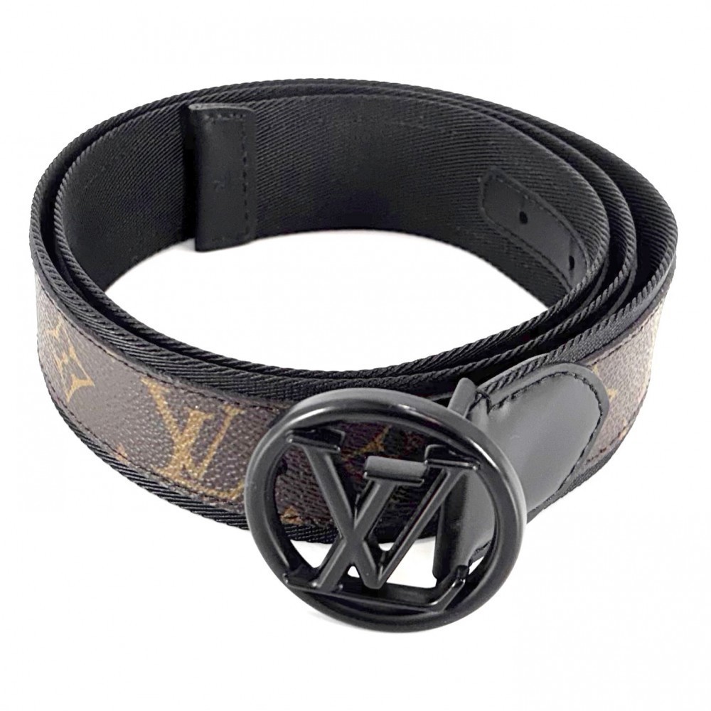 Louis Vuitton Belt Monogram Suntulle Circle Accessory Brown Tea Black